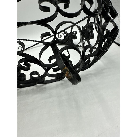 Vintage Wire Fruit Basket Black Made In Spain w/ Handle Home Decor - Picture 13 of 16